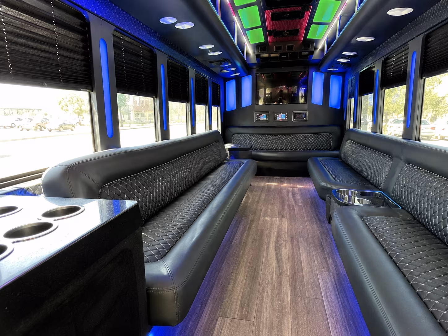 brooklyn 15 passenger party bus inside