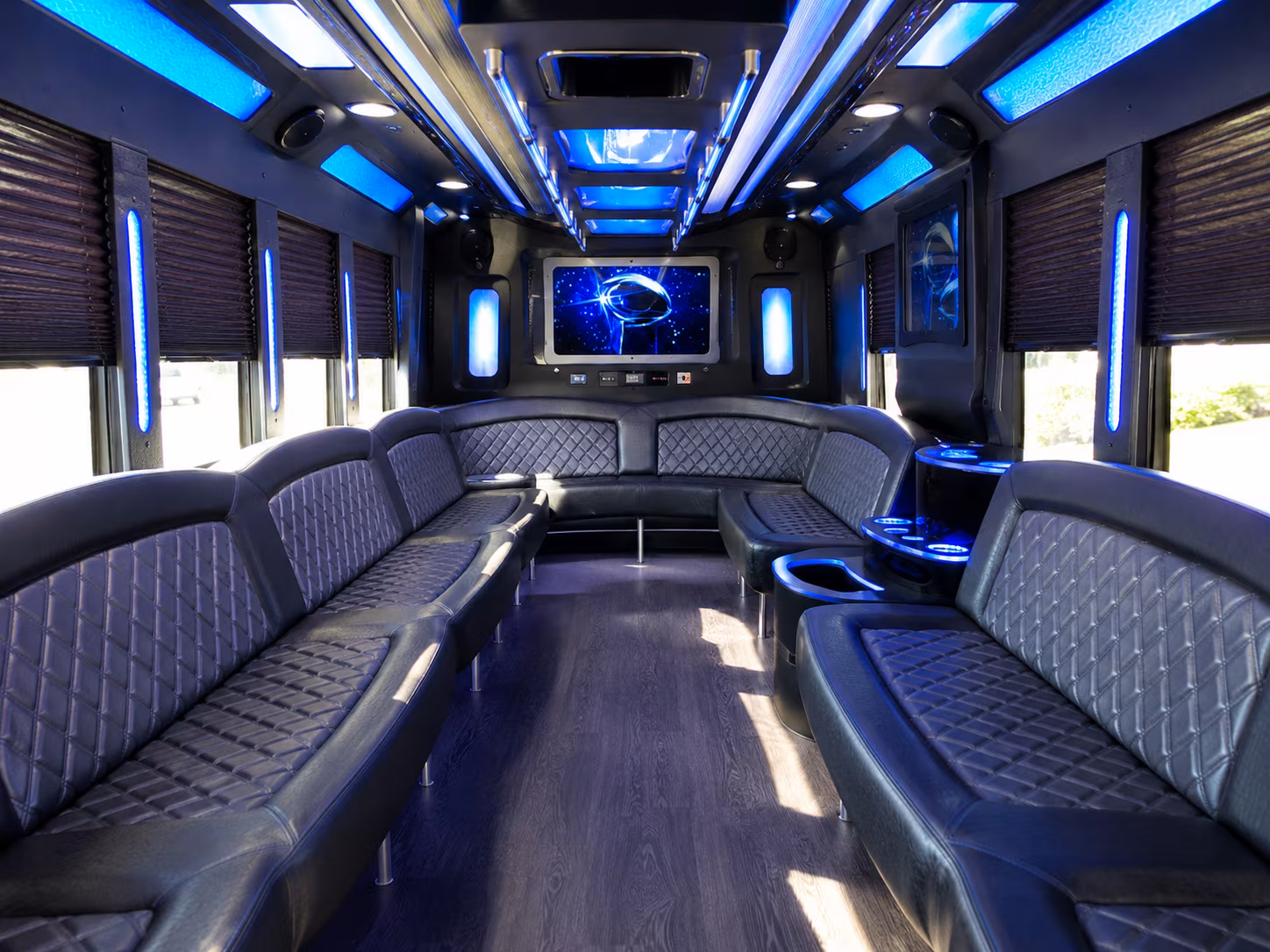 brooklyn 28 passenger party bus inside