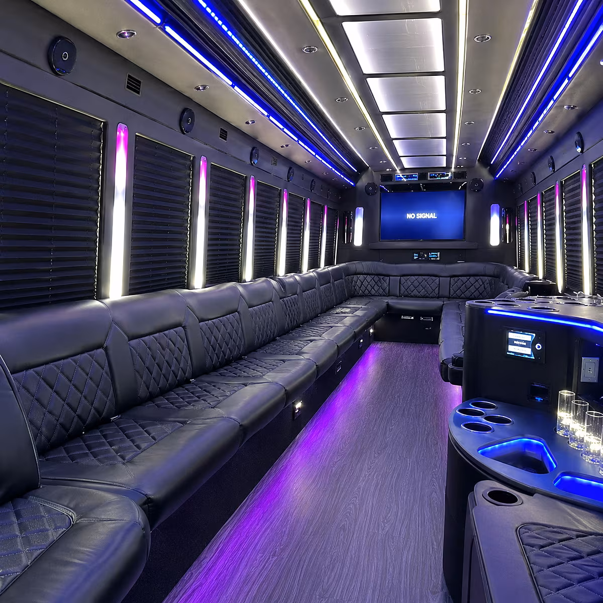 brooklyn 30 passenger party bus inside