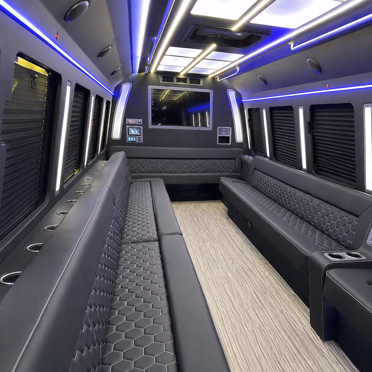 brooklyn 40 passenger party bus inside