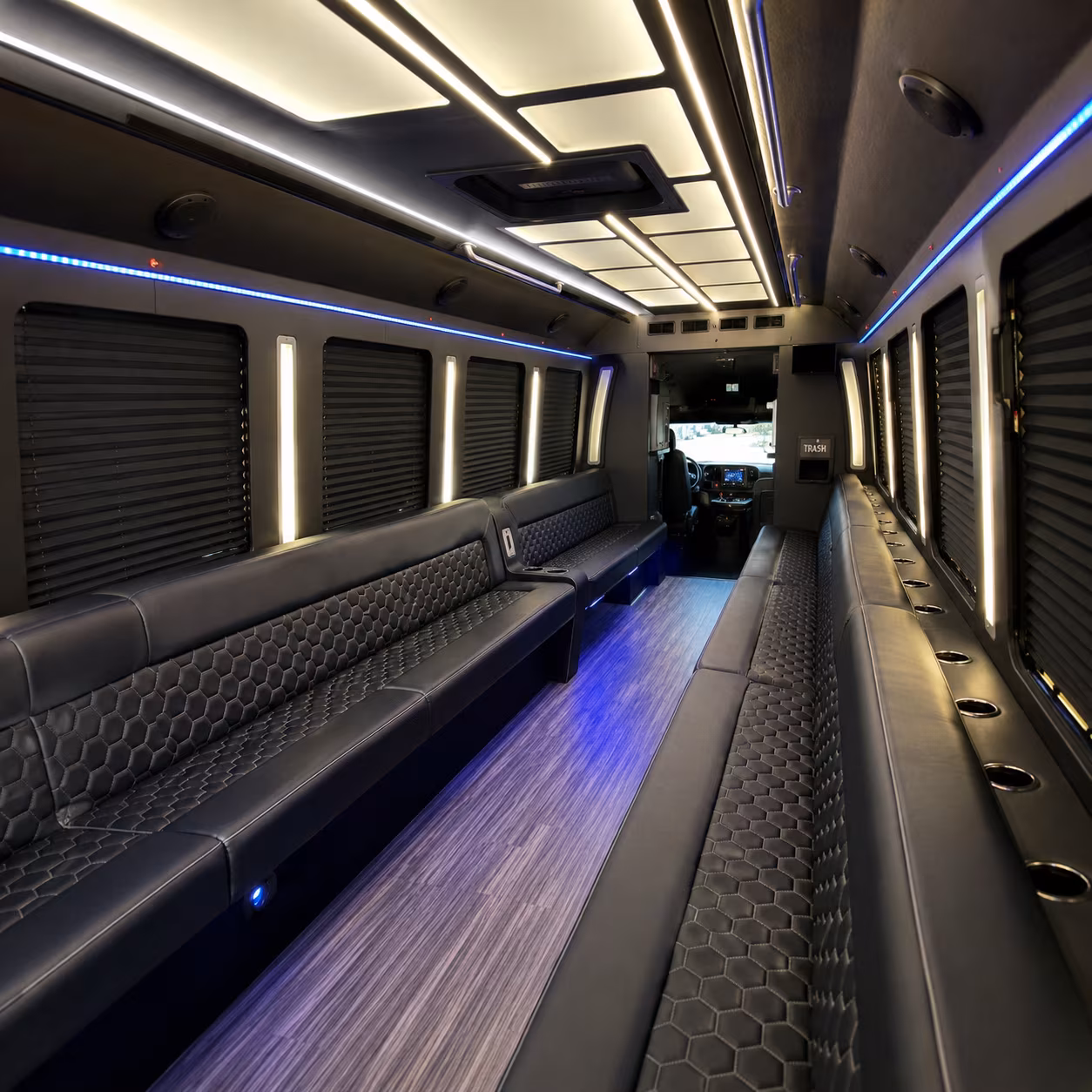 brooklyn party bus rental interior