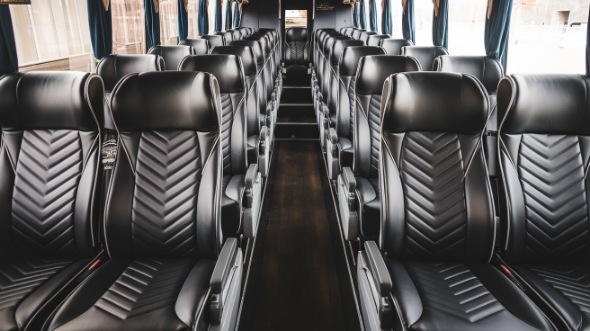 50 passenger charter bus inside new rochelle