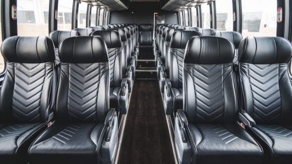 54 passenger charter bus inside brentwood